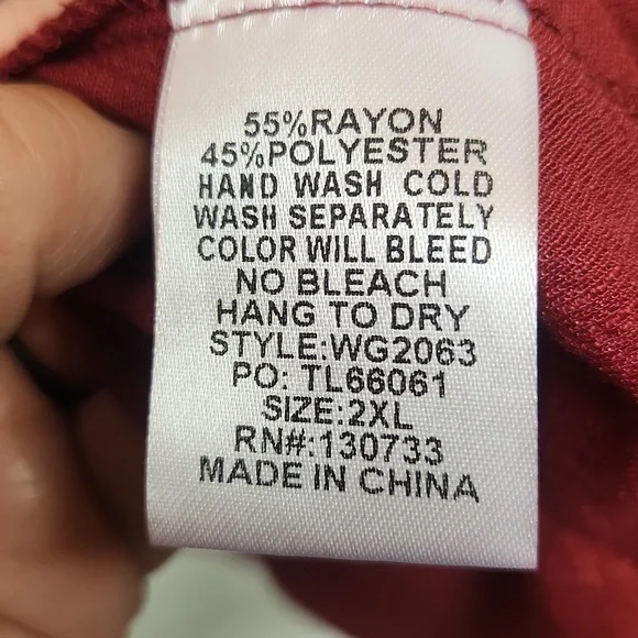 Umgee layered top 2XL cranberry red EUC tub 10 - Picture 7 of 7